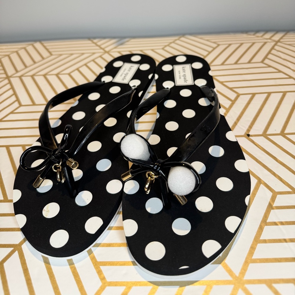 Kate Spade Black and White Polka Dot Nova Sandals